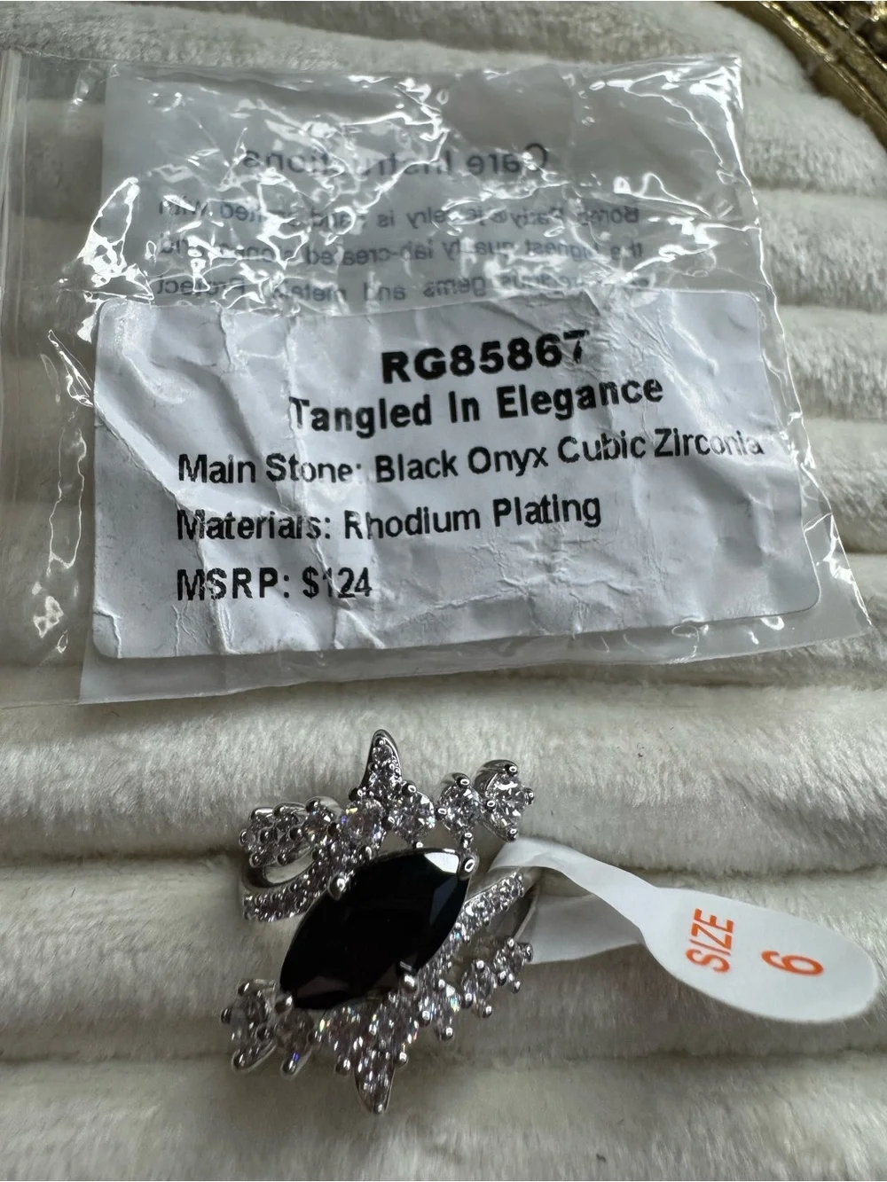 Tangled in Elegance - OG Bomb Party Ring - Onyx Marquise